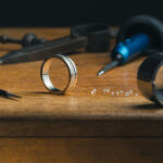 Jewelry,Craftsmanship.,The,Jeweller,Engraver,Tools,And,Golden,Ring,,Diamonds